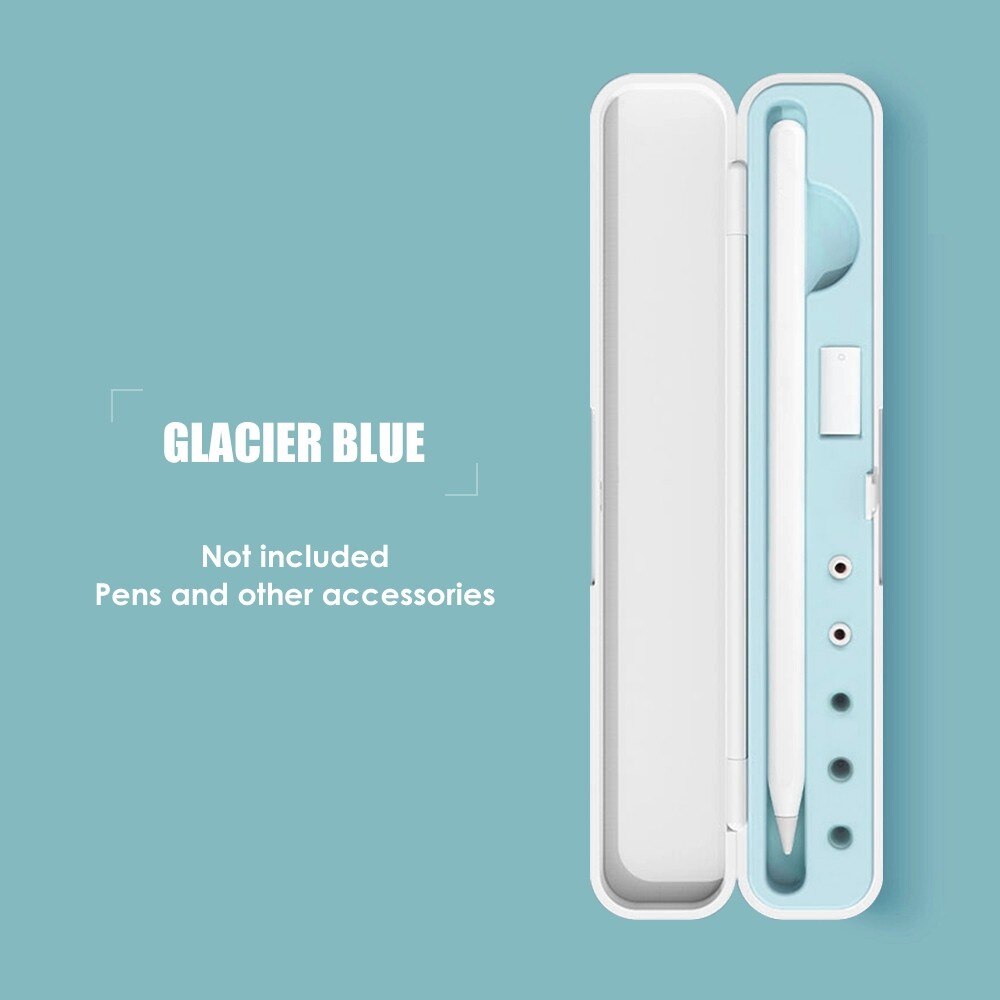 Boîte de rangement Portable pour Apple Pencil, étui de protection pour stylet tactile de tablette iPad: Bleu