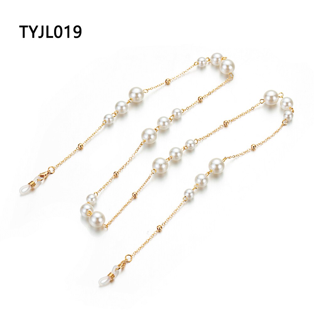 Leesbrilketting voor dames metalen zonnebrilhouder ketting parel kralen brilkettingen brillenhouder: Tyjl 019