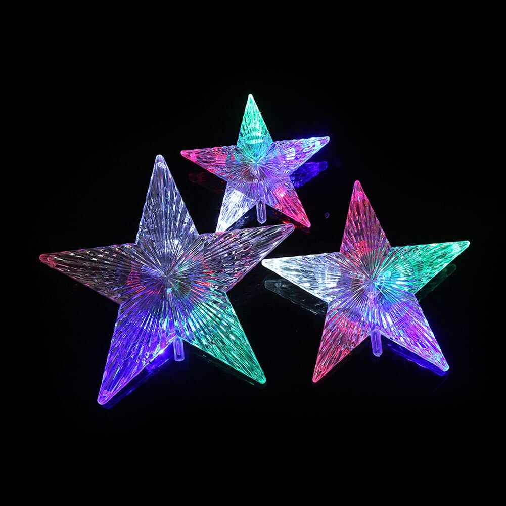 1 stk juletræ top stjerne skinnende xmas indretning gennemsigtig led lysende træetop stjerner jul fest fest ornamenter
