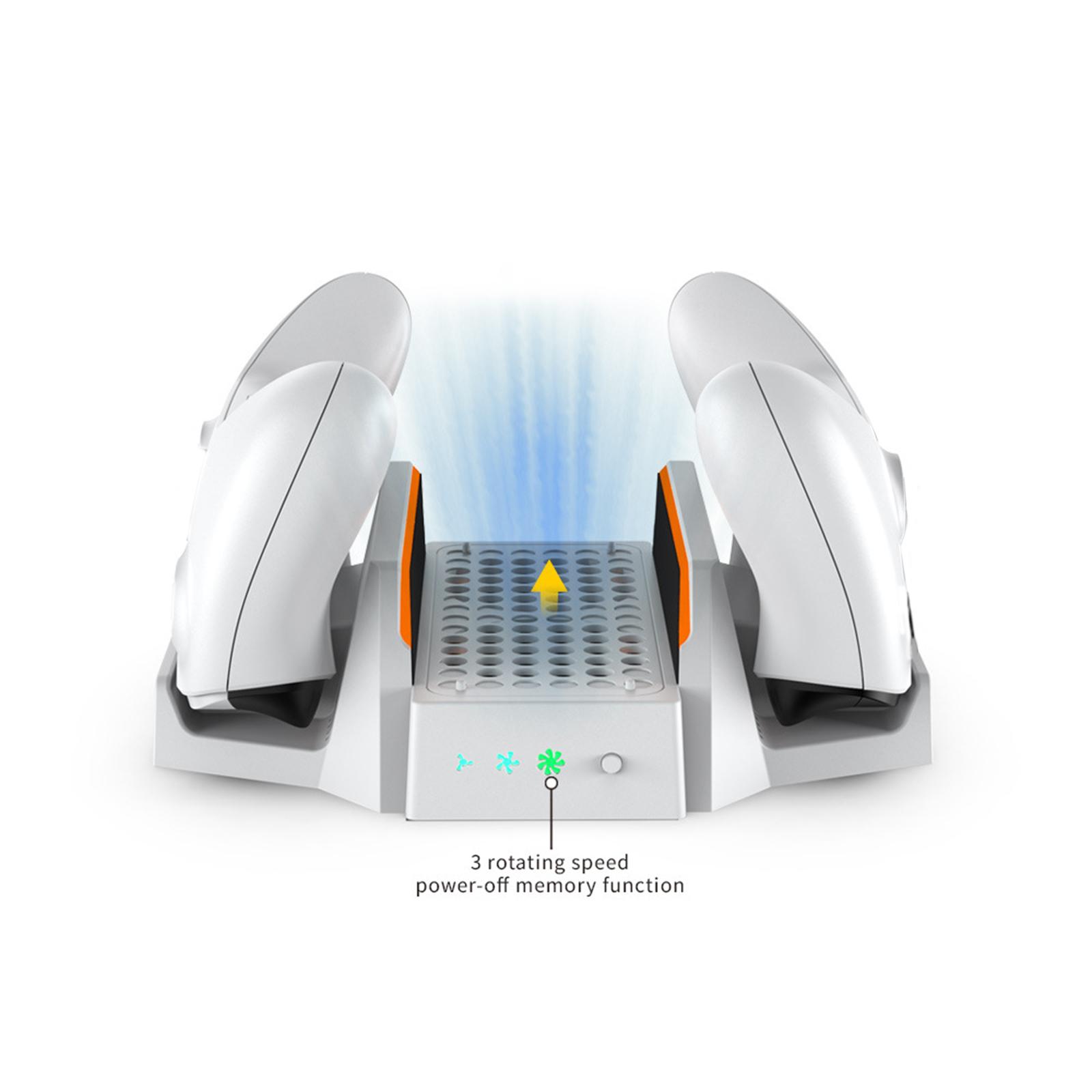Vertikaler lüfterständer mit ladestation, 3 geschwindigkeitsstufen, zusätzlichen usb-anschlüssen für die series s-spielkonsole, usb-kühler, weiß