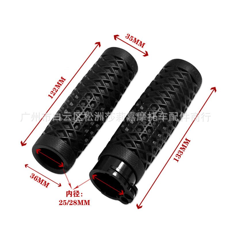 A Pair Motorcycle Handlebar Motorbike Throttle Grip Handle Rubber Modified Accessories Anti Slip 22MM 25MM Universal: black