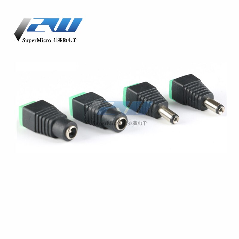 10pcs 12V 2.1x5.5mm 5.5*2.5mm solderless DC power male / female plug adapter connector 2.1/2.5mm socket for CCTV monochrome LED