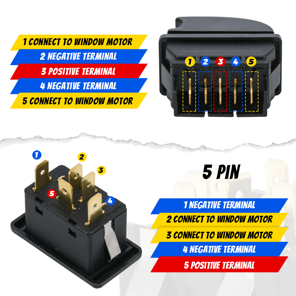 Universele Auto Elektrisch Elektrisch Bedienbare Raamschakelaar Controller Besturing 5 Pin Dc 12V 20a Raamregelaar Schakelaars Accessoires