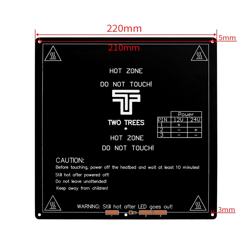 MK3-cama calefactora Mk2, piezas para Reprap Mendel, Piezas 3D de impresora, placa de aluminio de 220x220, accesorios para PCB