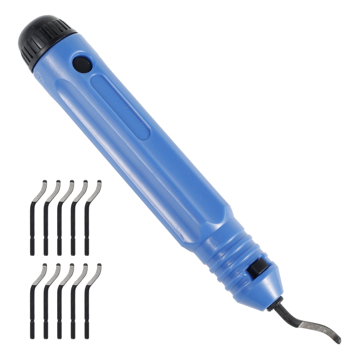 Kit de ferramentas de rebarbação portátil, cortador de borda, ferramenta de remoção de rebarbas com 10 peças de lâminas de substituição para impressão 3d, trabalho de arte em resina: Default Title
