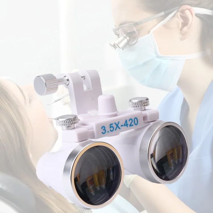 Lupas dentales binoculares Lente óptica recubierta 2.5X Lupa dental galilena