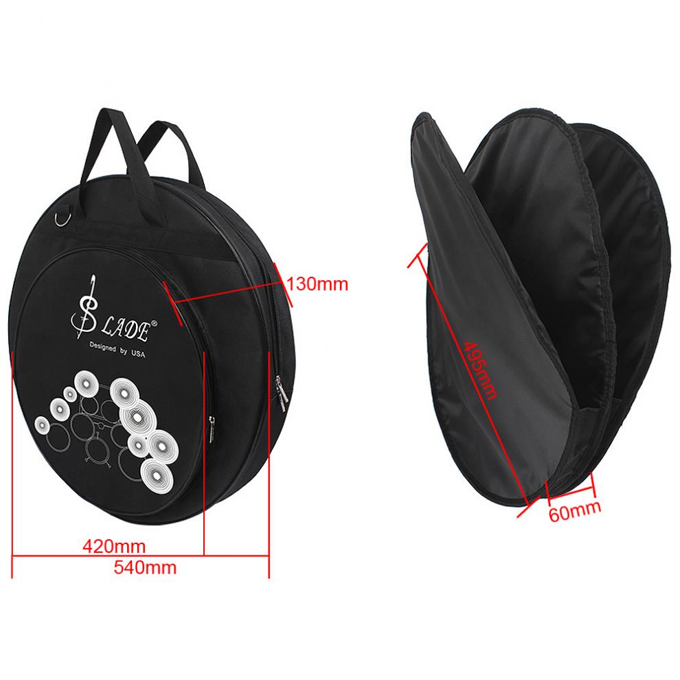 Cymbal taske rygsæk til 8-20 tommer bækken og trommestikker tre lommer med aftagelig divider skulderrem percussion
