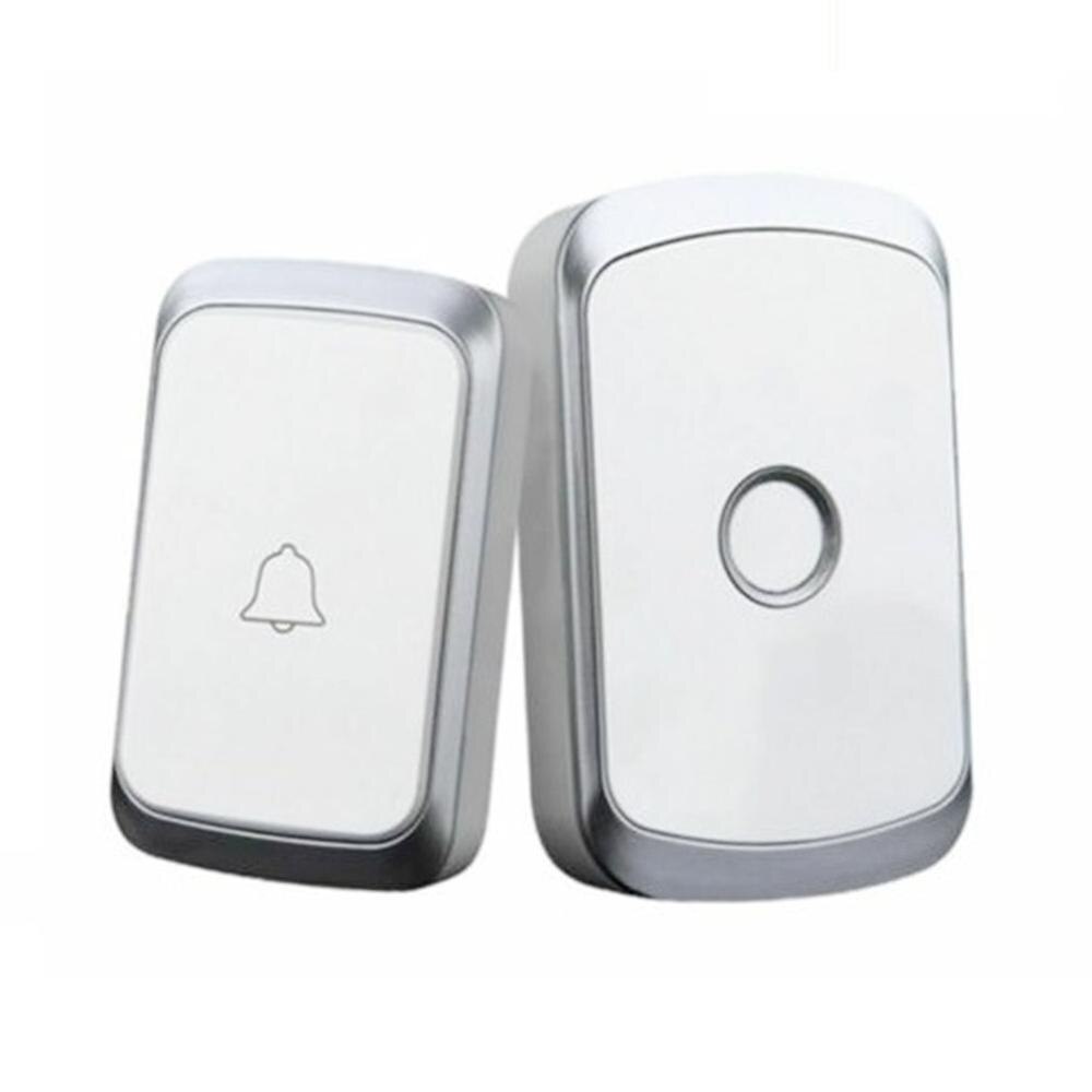 LED Door Bell Wireless Doorbell Battery Powered 36 Tune Songs 1 Remote Control 1 Wireless Home Security Smart Doorbells: Silver