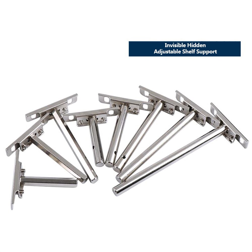 2Pcs DIY Invisible Floating Shelf Brackets Adjustable Blind Shelf Floating Support Brackets Concealed Mount for Home Wall