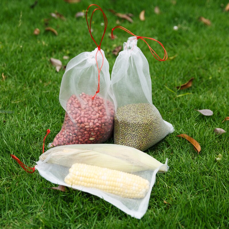 Bolsa de plástico de nailon para almacenamiento de plantas y frutas, protección contra insectos y aves, tamaño 10x20, 15x25, 20x30, 25x35cm