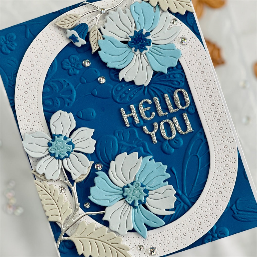 Carpeta de estampado 3D, globo, mariposa, flor, borde de hojas, plantilla de rejilla para decoración de álbum de recortes DIY, tarjeta de papel con textura adicional 2025