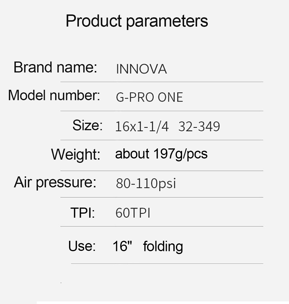 INNOVA 349 small cloth folding bike tire retro yellow edge tire 16*1.25 folding version tire about 197g/pcs