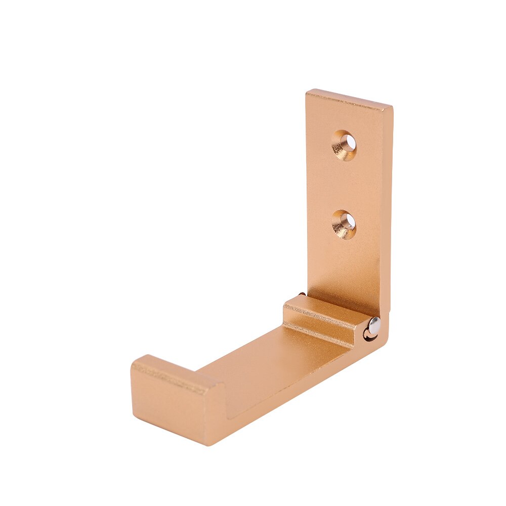 Soporte plegable para auriculares, colgador para auriculares, gancho de pared de aleación de aluminio, soporte para auriculares con tornillos adhesivos, ganchos para el baño, montaje en pared: gold
