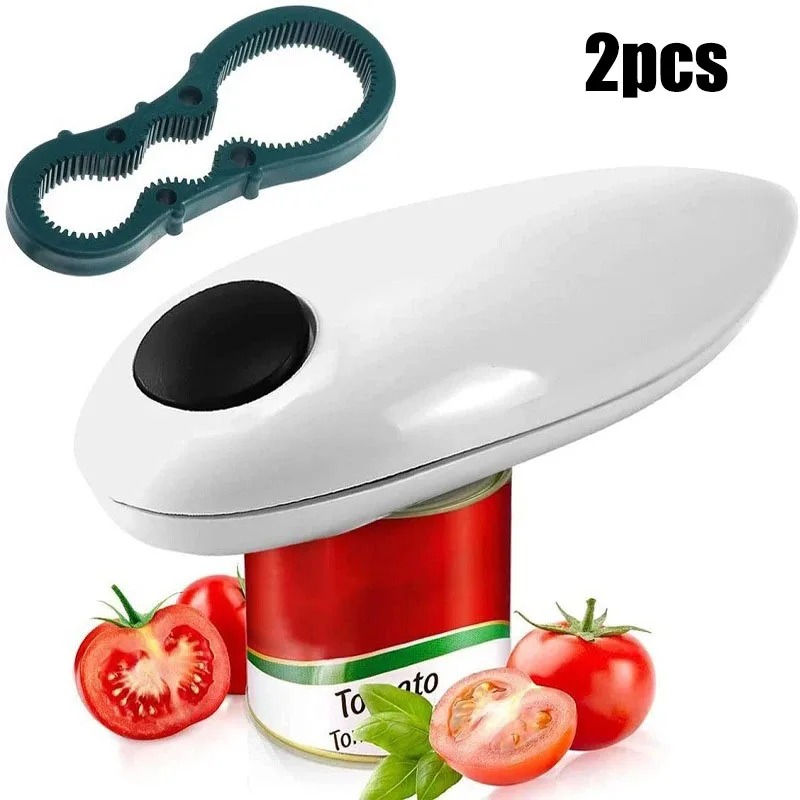 One Touch Can Opener Electric Can Opener Electric Can Opener Automatic Jar Bottle Machine Portable Kitchen Opening Opener Tool: GRAY