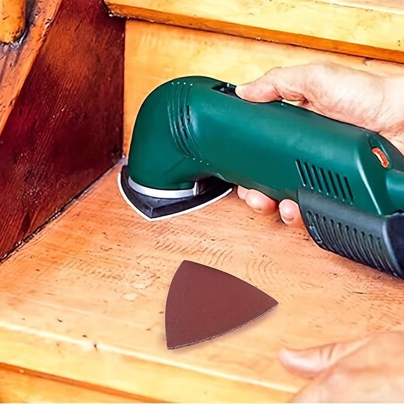 30 peças lixa de papel 90mm gancho triangular e laço lixa de ligação triangular oscilação multi-ferramenta lixa multi-grit