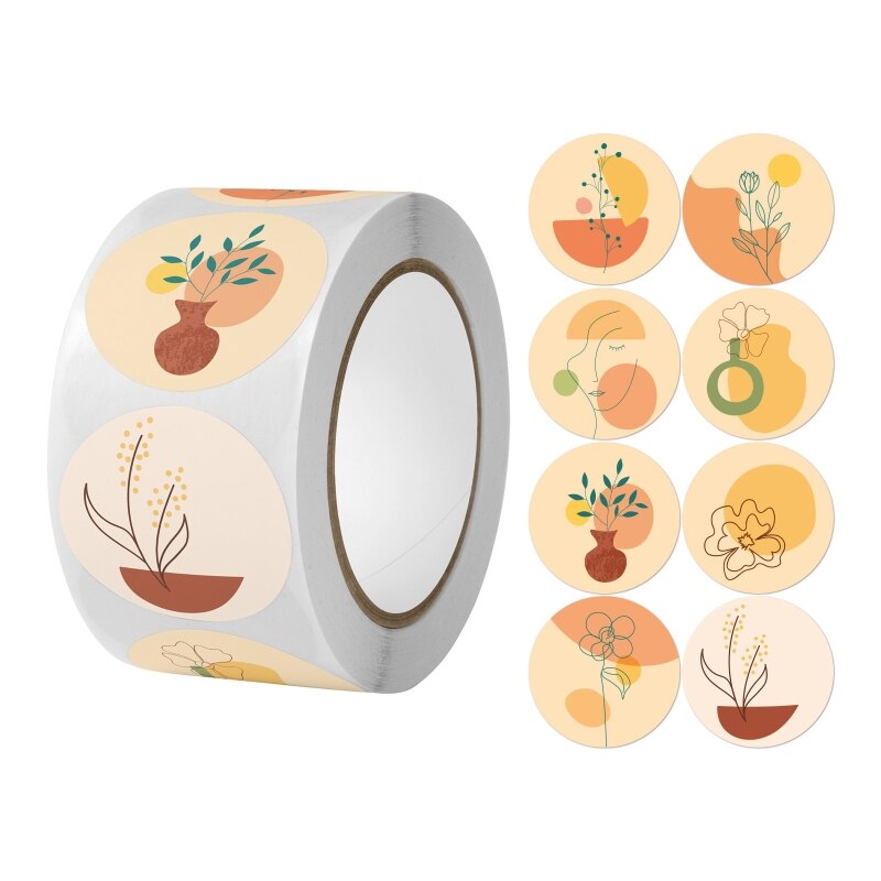 500pcs 4 Or 8 Designs Floral Thank You Stickers Wedding Favors Party Handmade Scrapbooking Packaging Seal Labels Stationery