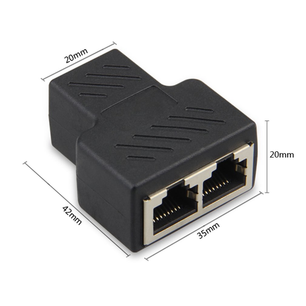 Connector Female Socket Network Plug RJ45 Ethernet LAN Network Y Splitter 3 Ports Coupler Connector 1 to 2 Socket Splitter Piece