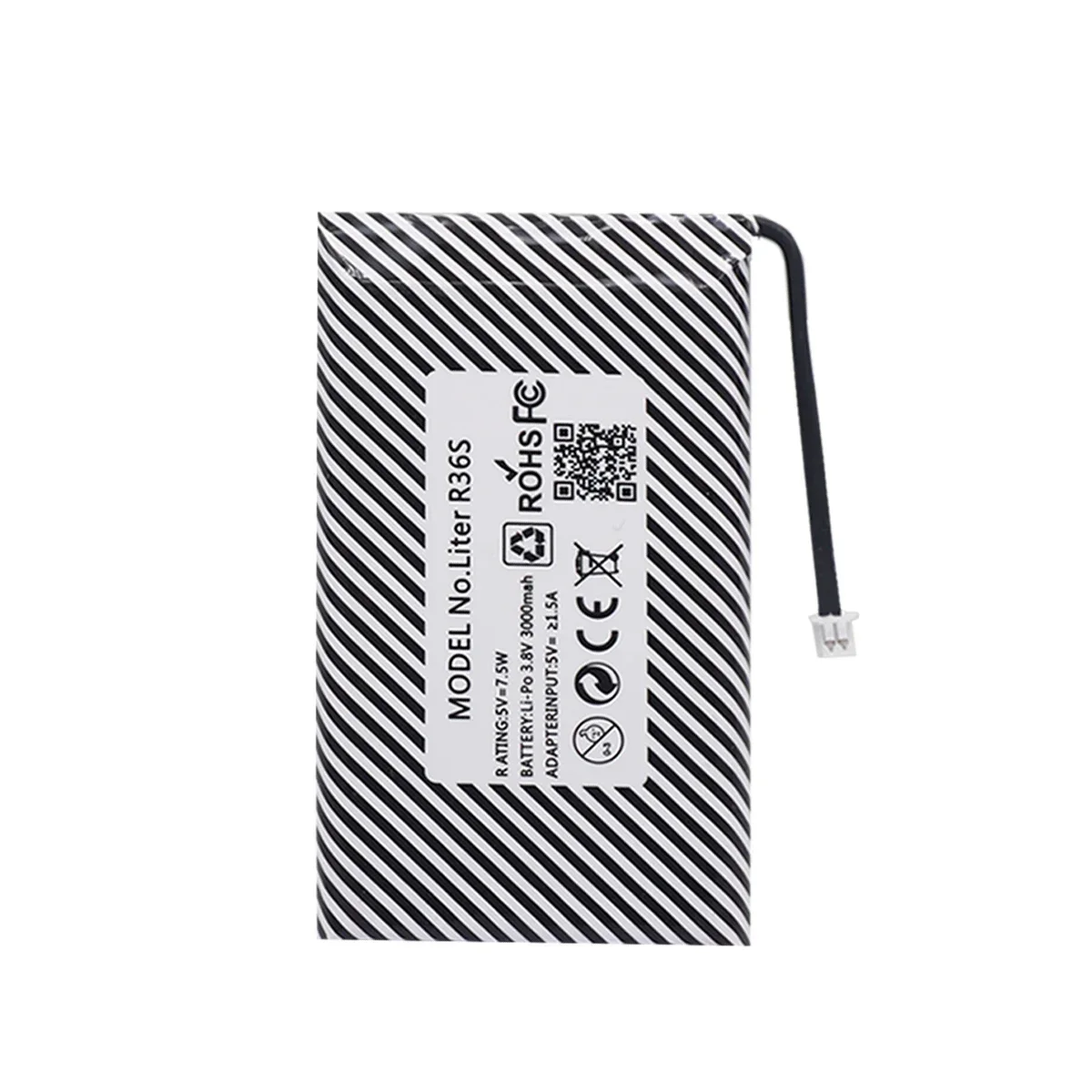 Rechargeable 3.8V 3000mAh lithium battery Suitable for R36S retro handheld game console: WHITE