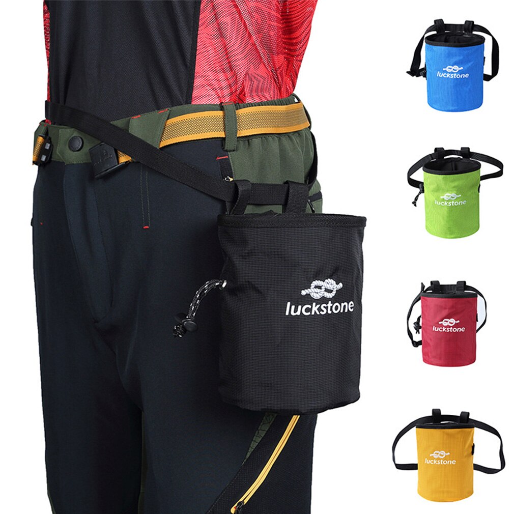 Outdoor chalkbag boulderen klimmen rots klimmers tas met trekkoord sluiting verstelbare riem