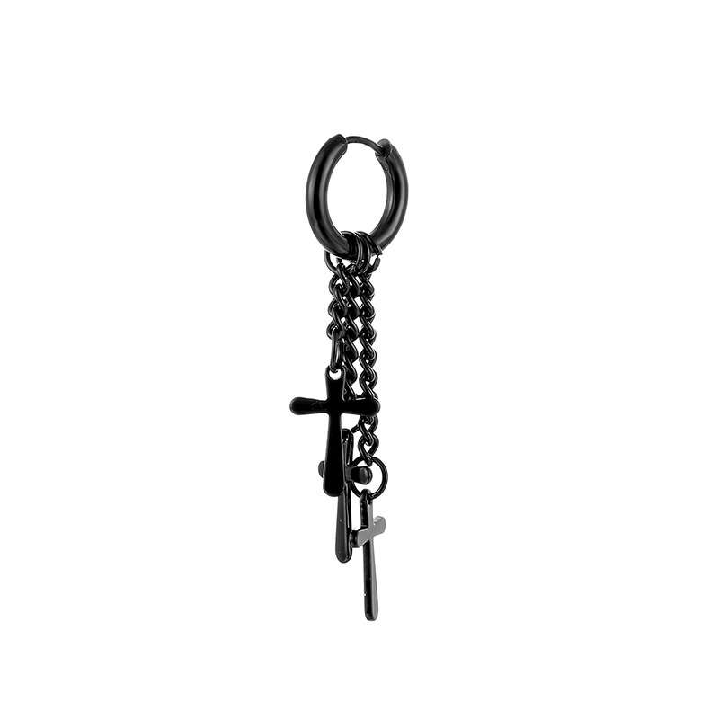 Novo punk aço inoxidável corrente hoop brincos para mulheres 2021 na moda goth pop hip hop pingentes orelha jóias acessórios brinco: Style 4