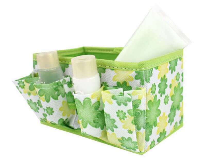 Caja organizadora, organizador de maquillaje, caja de almacenamiento de cosméticos, bolsa, contenedor estacionario plegable de colores brillantes, organizador de maquillaje, caja de reloj