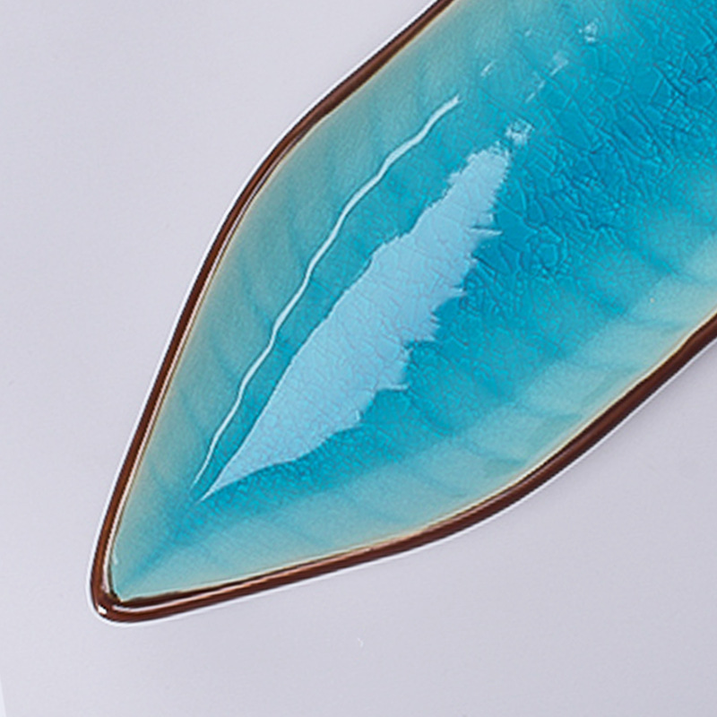 Japanese-style Painted Ceramic Plate Tableware Japanese Restaurant Sushi Snack Bar Leaf Crafts Dinner Plate Flatware Set