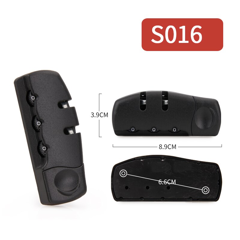 3 Digit Combination Padlock Accessories for Bags Lock Luggage Suitcase Travel Bag Code Lock Black Combination Trunk Fixed Lock: S016