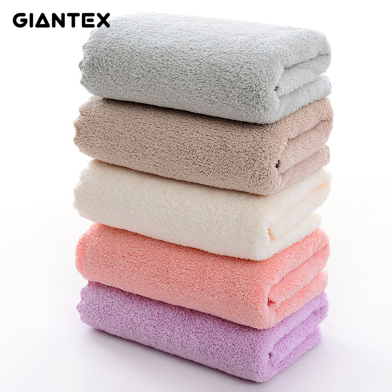 Giantex koral fløjl skåret kant håndklæde almindelig vask blød ansigt håndklæde til hjem polyester badehåndklæder til badeværelse