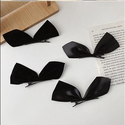 Pinces à cheveux en ruban noir et blanc pour femmes, épingle à cheveux latérale nœud papillon vintage, barrettes mignonnes pour filles, coiffure, accessoires pour cheveux, 2 pièces, 4 pièces: Fuchsia