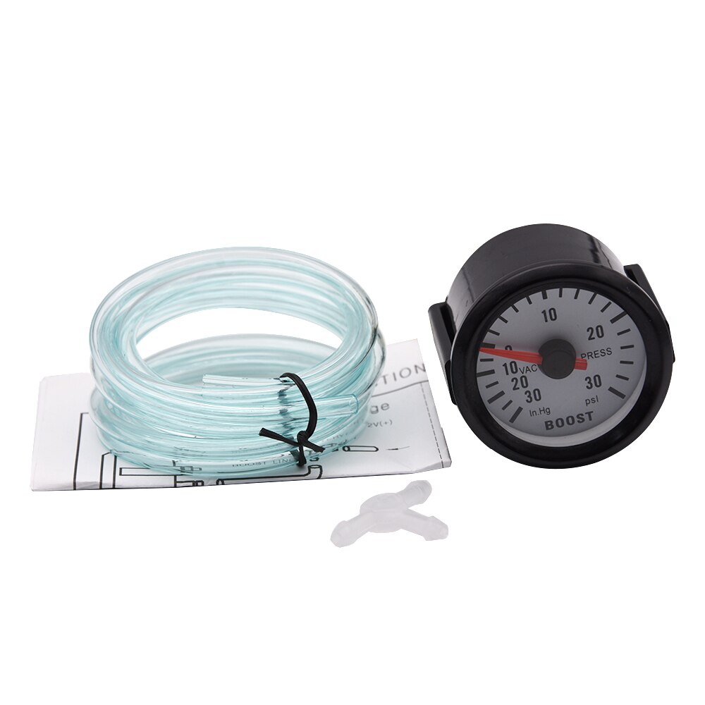 Jauge Turbo Boost électrique 60 Mm (2.5") - Affichage LED Blanc/ambre, Aiguille Rouge, Plage 0-3.0 Bar, Pour Voiture Tuning