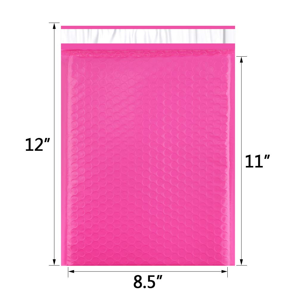 10PCS #2 8.5x11 23.6x28cm Color Poly Bubble Mailer Padded Envelopes Self Seal Mailing Bag Bubble Envelope Envelopes: Pink