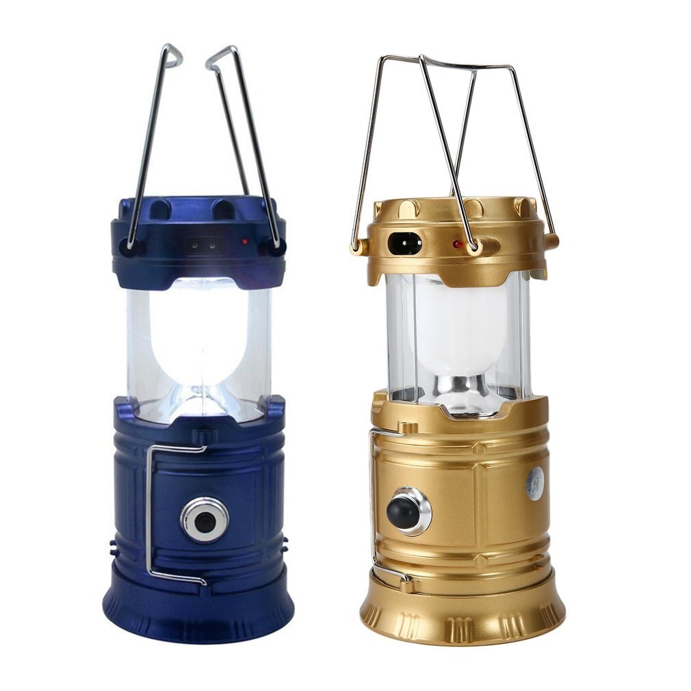 Icoco hopfällbar bärbar camping led ficklampa spännbara lyktor solenergi uppladdningsbar powerbank lättviktslampa vattentät eu-kontakt