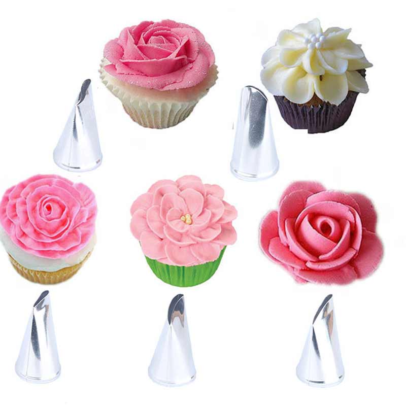 7 Stks/set Icing Piping Nozzles Rose Petal Shape Cake Decorating Gereedschap Spuitzak Russische Piping Tips Gebak Bico De Confeitar