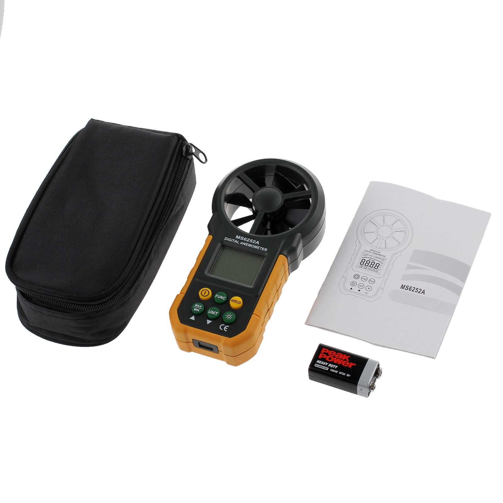 Proster 6252A LCD Digital Anemometer Wind Speed Meter Anemometer Air Volume Measure Portable Windmeter Hand-held Measure Meter