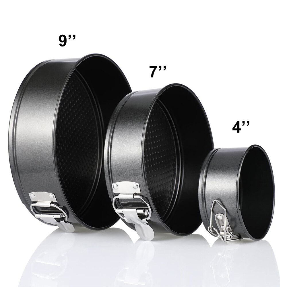 3 Pcs Nonstick Springform Pan Set Leakproof Round Baking Mold for Cake Cheesecake with Removable Bottom Bakeware Kitchen Tools