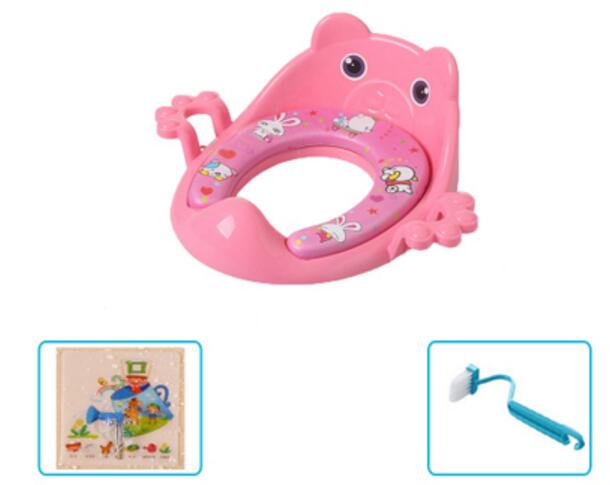 Cheap baby potty seat toilet seat ring children portable toilet seat auxiliary soft toilet cover: Beige
