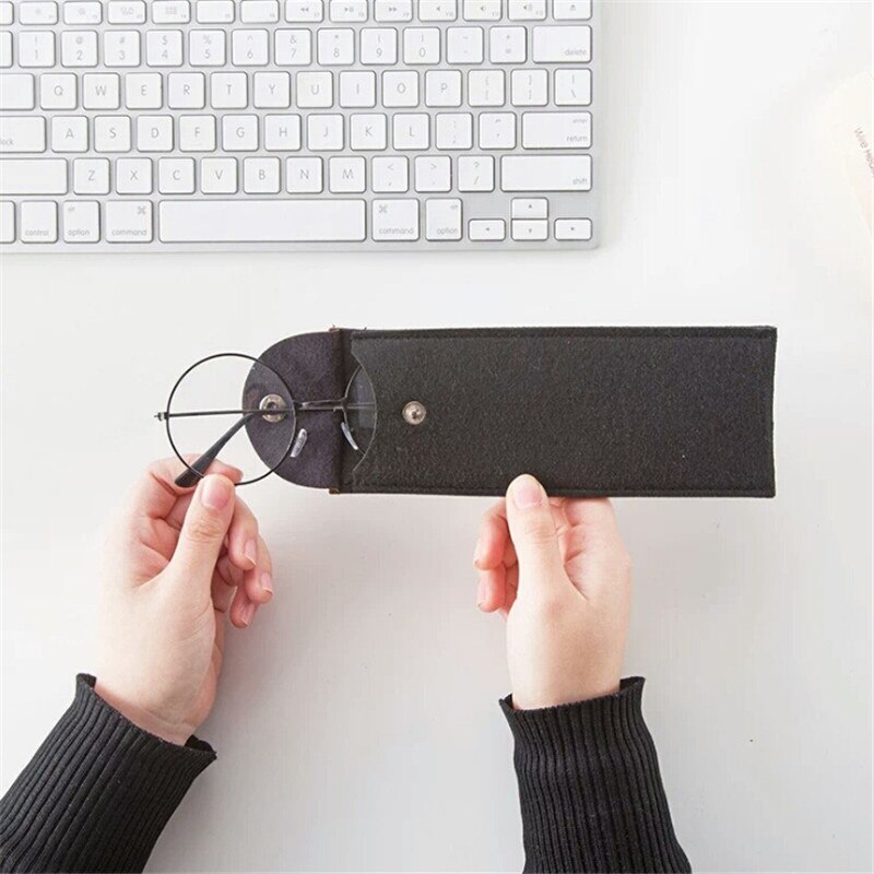 1 Pc Simple Solid Color Felt Pencil Case School Supplies Cute Pen Case Stationery Portable Pencil case Pencil Bag