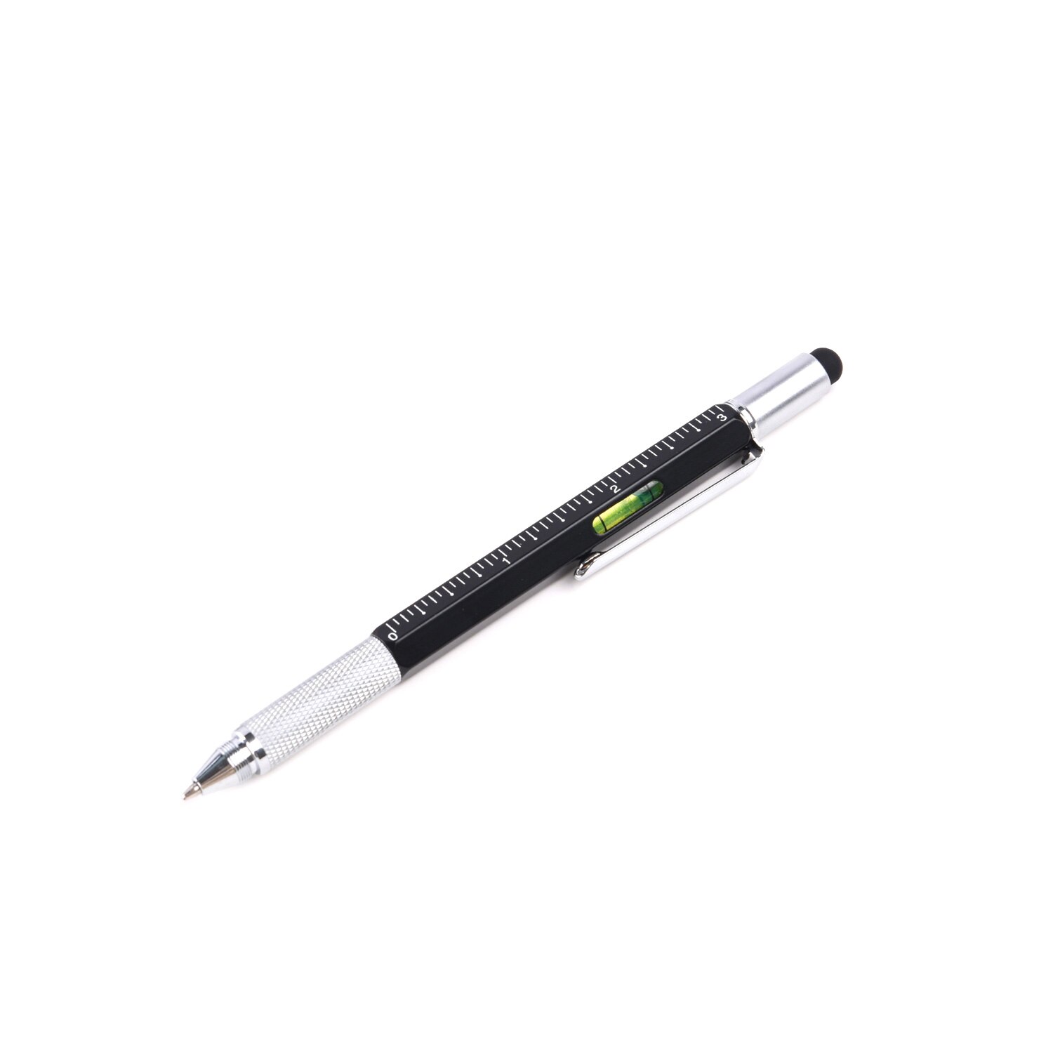 7 in1 Multifunktions Handheld Schraubendreher Werkzeug Kugelschreiber Messen Technische Herrscher Schraubendreher Touchscreen Stift Wasserwaage: 7 in 1-Schwarz