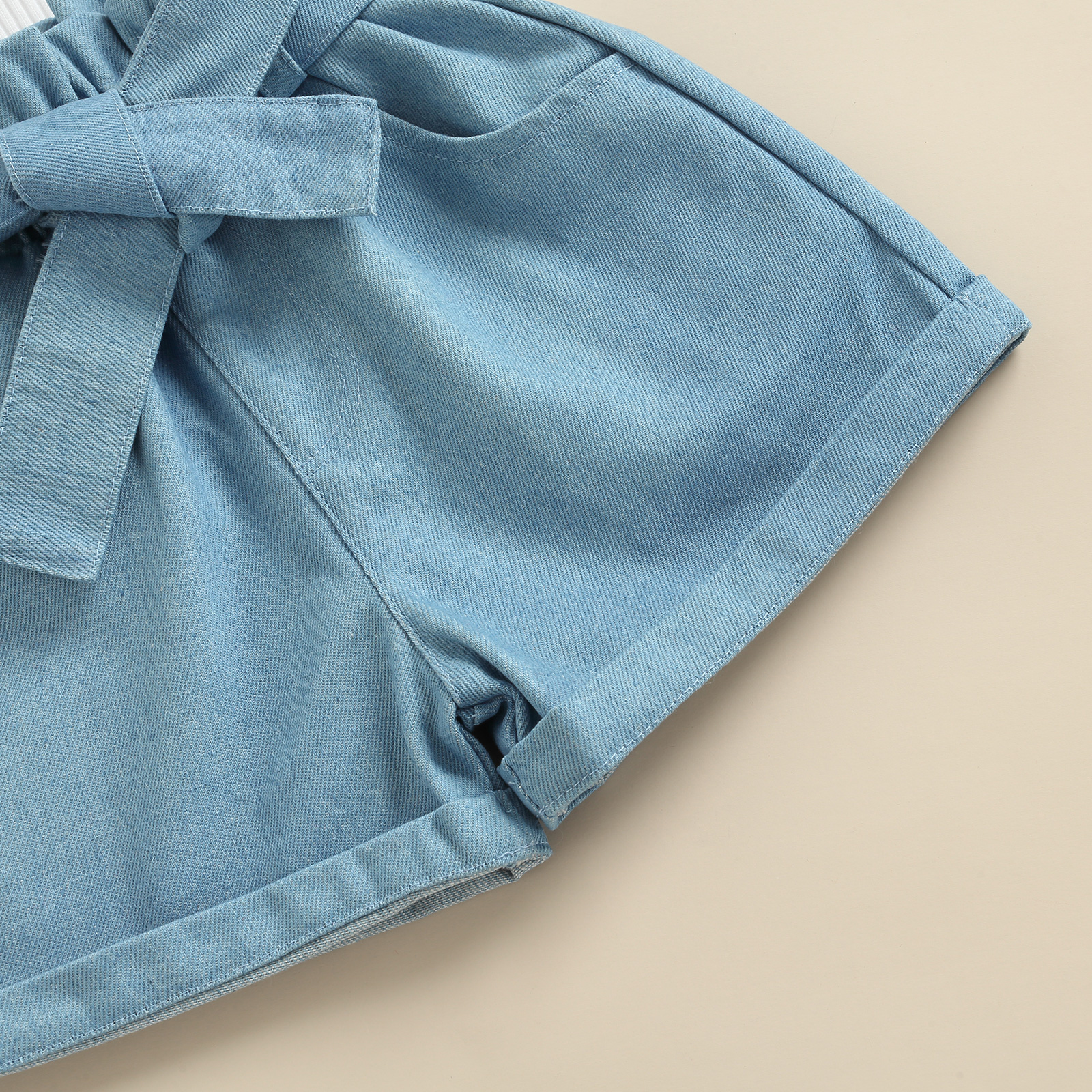 Peuter Baby Meisje Kleding Set Effen Kleur Mouwloze Geribbelde Gebreide Tops + Denim Shorts 2 Stuks Outfits Zomer Kid Kleding