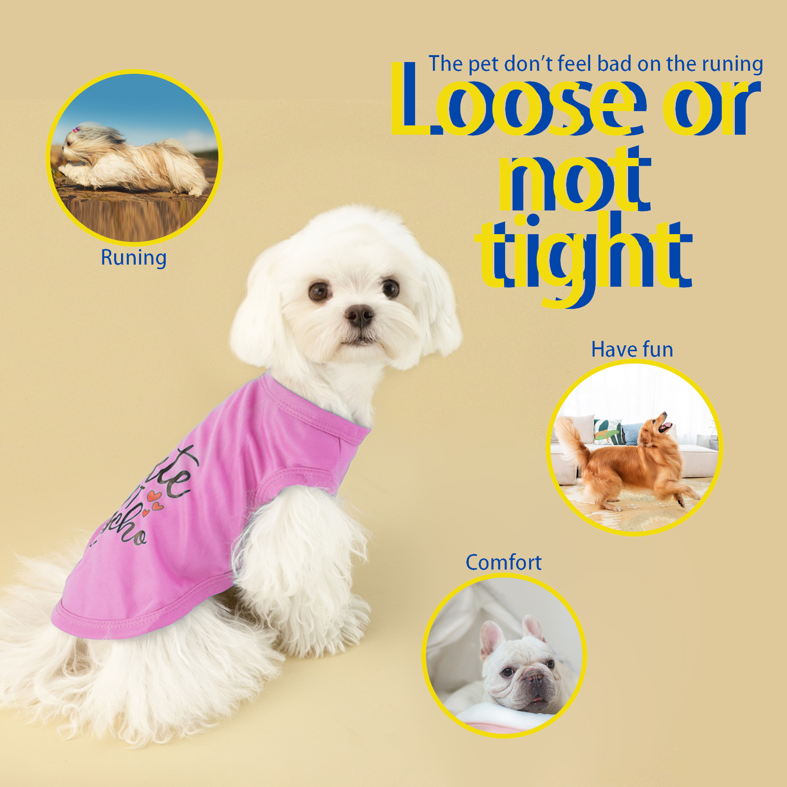 Lindo pero psicópato-Chaleco de verano para perros, ropa para cachorros pequeños, ropa para mascotas, camiseta