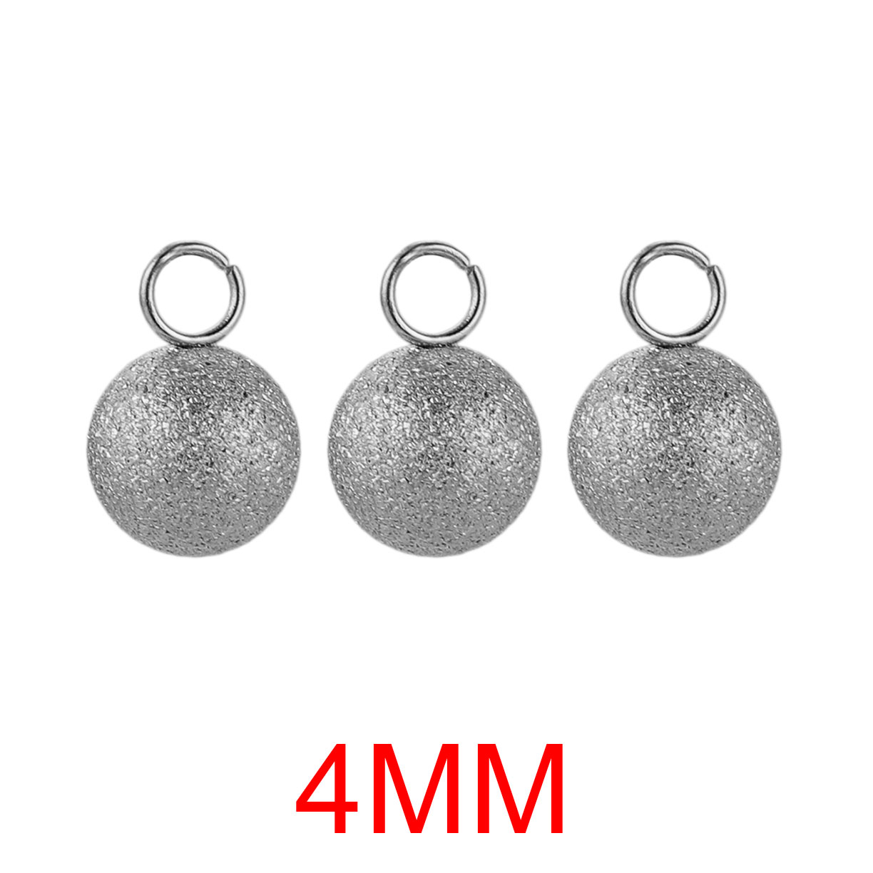 20pcs Lot 4/5/6mm Round Stainless Steel Beads Solid Ball Charms DIY Gold Plated Earrings Bracelet Jewelry Making Materials Craft: SILVER PLATED