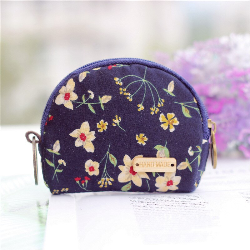 Nueva cartera Floral de algodón con cremallera y flores, monederos de mano informales para mujer, Mini bolso, llavero, monedero Retro, billeteras para chica