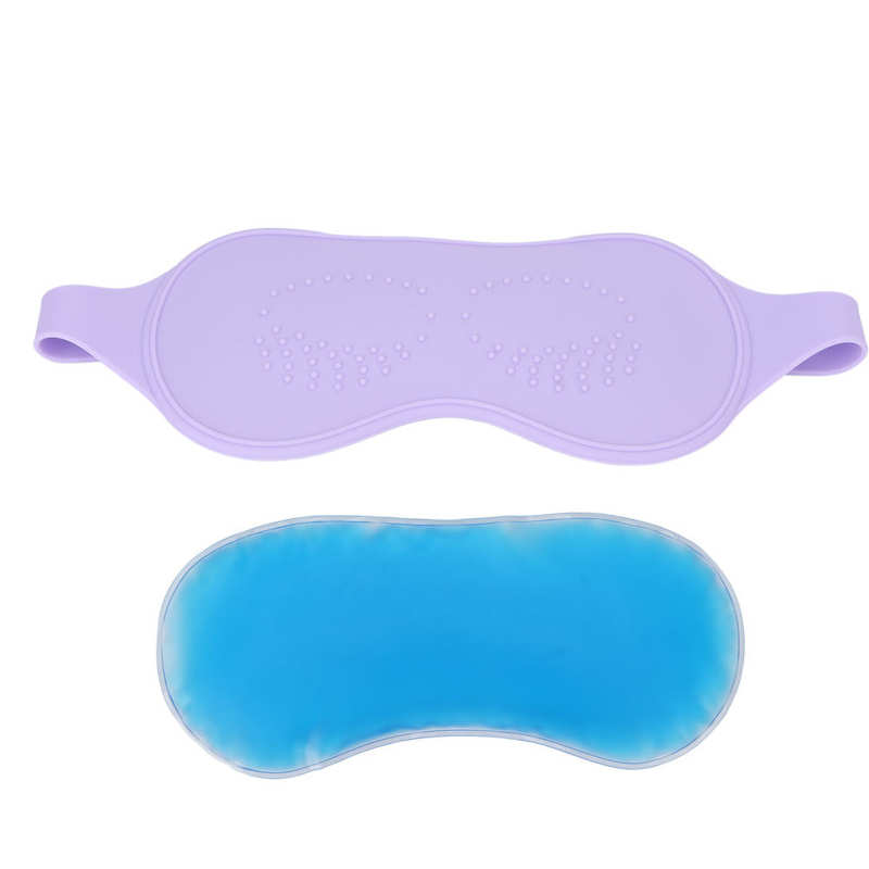 Reusable Silicone Gel Pads Eye Mask Flexible Soothing Relaxing Sleeping Mask Ice Goggles for Cold Therapy Eye Massager Pad: Purple