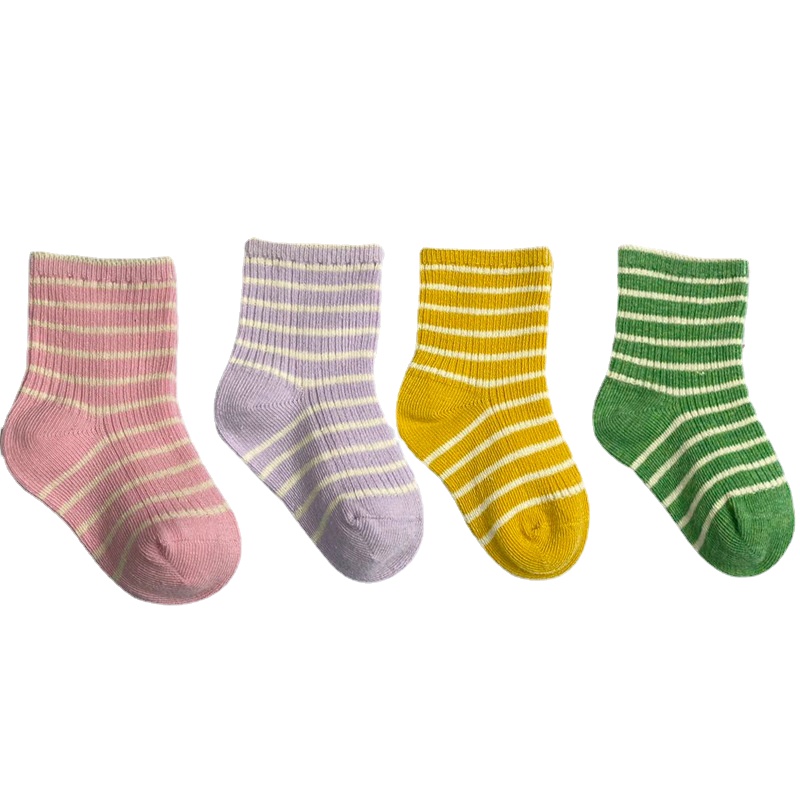 Baby Sokken Pasgeboren Baby Jongen Sokken 0-1-3Y Kids Puur Katoen Gestreepte Zachte Kinderen Sokken Voor Meisjes