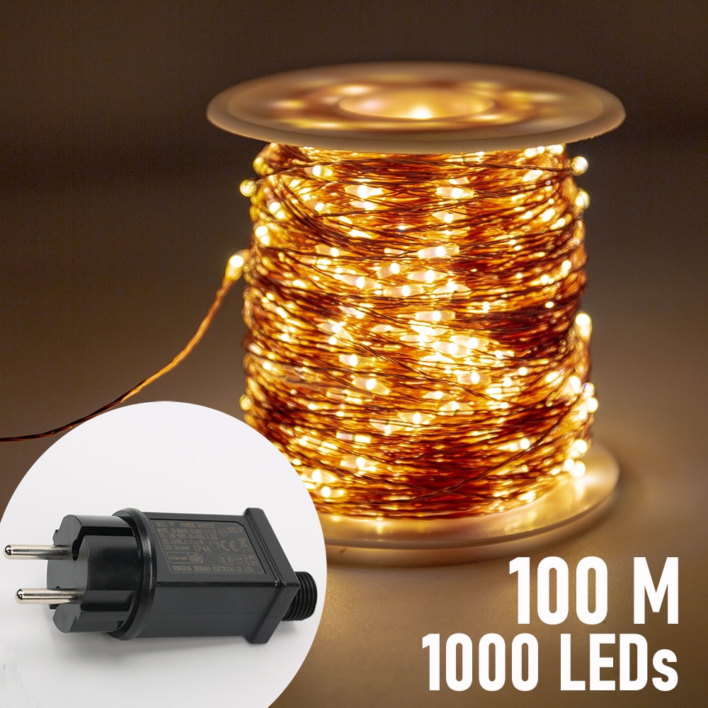 100M 1000 LED Copper Wire Fairy string Lights Plug In Outdoor wedding Party christmas decorations for home ramadan decor