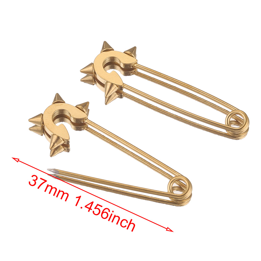Alfileres de seguridad de acero inoxidable para ropa, broche de costura chapado en oro, insignia artesanal, accesorios para hacer joyas, 5 uds.: Multicolor