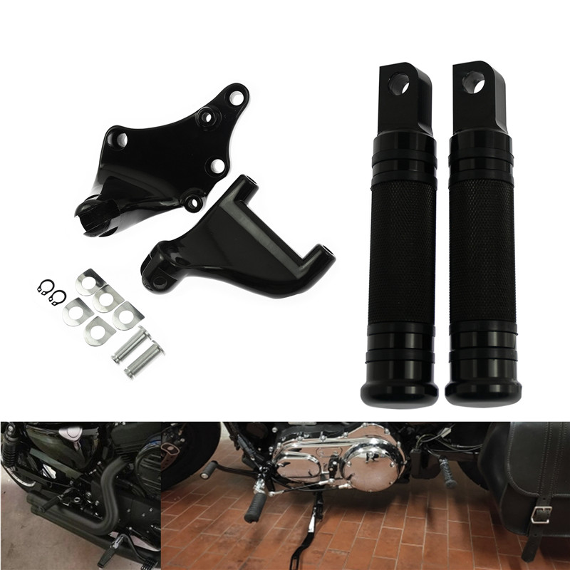 Motorcycle Passenger Rear Foot Pegs Footpegs Mount Black Footrest Pedal For Harley Sportster XL883 XL1200 48 Roadster: Lavender