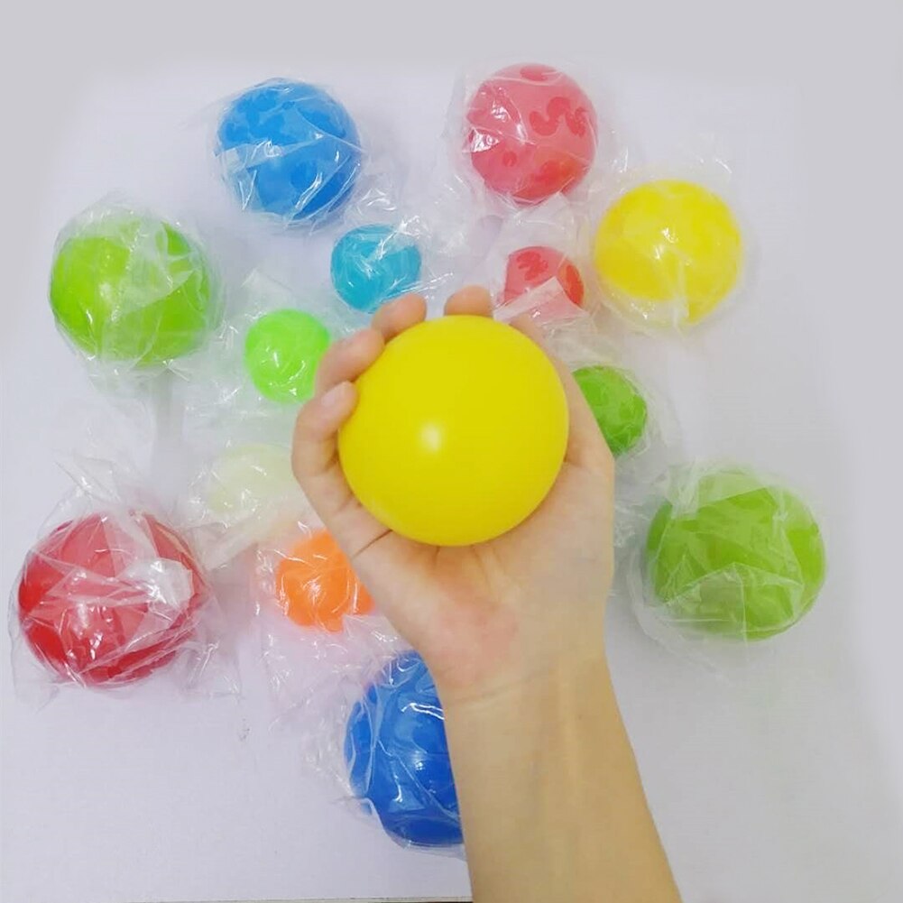 3pcs Stick Wall Ceiling Squeeze Decompression Ball Sticky Squash Suction Target Balls Stress Relief Vent Toys for Kids Adults