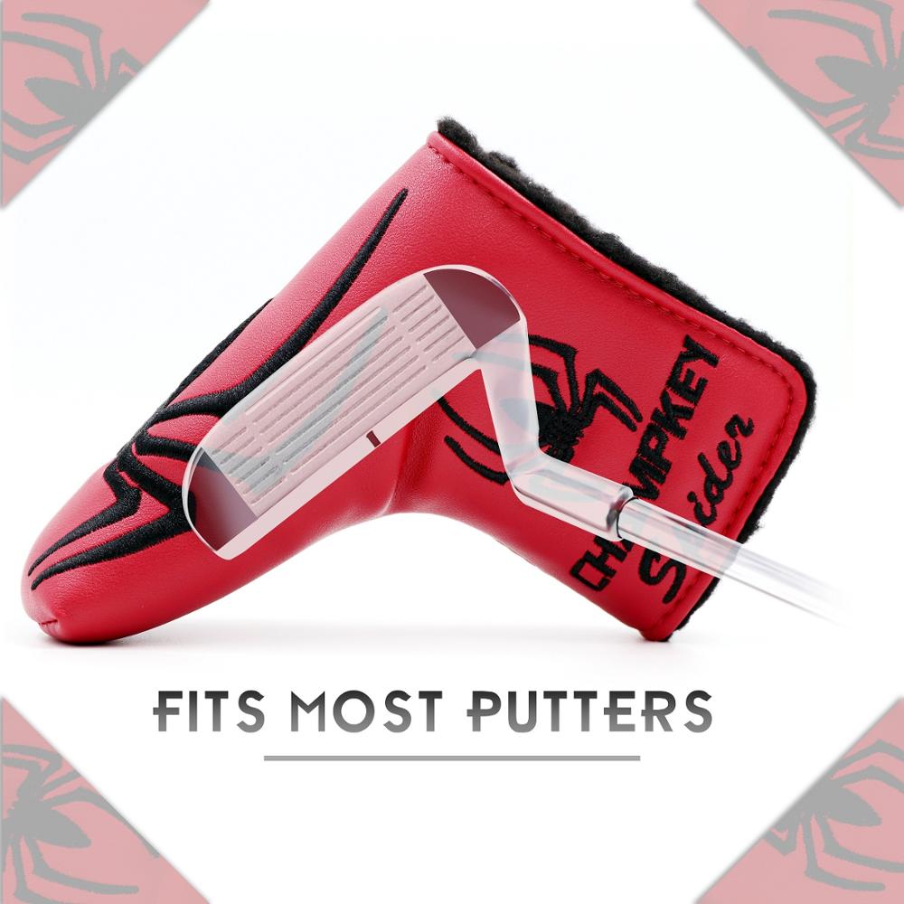 Spider with Silver Web Golf Putter Cover Headcover for Blade Golf Putter Red White Black Head Cover