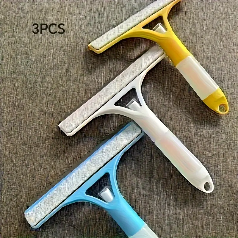 Limpador de limpeza de janela de carro 3 em 1, escova de vidro multifuncional, rodo de silicone para ferramentas de limpeza doméstica de carro: Rosa